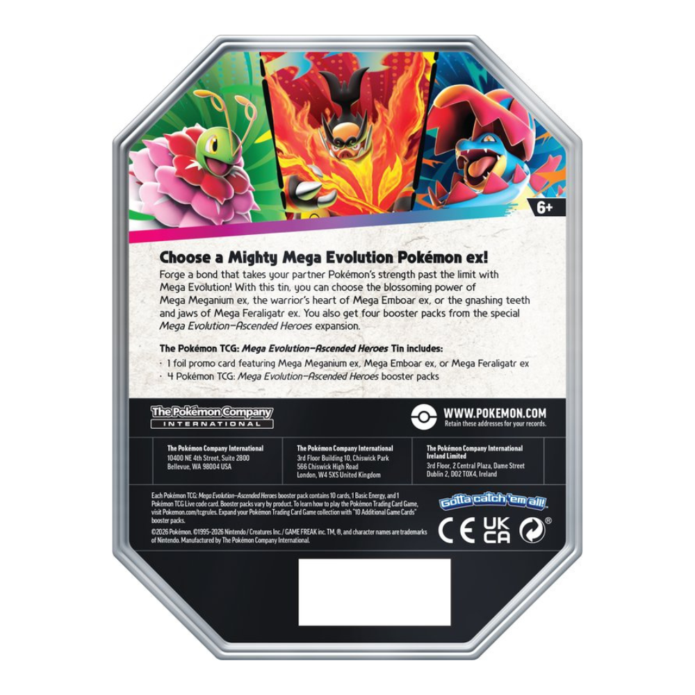 Pokemon ME2.5 Ascended Heroes Mega Emboar ex Tin