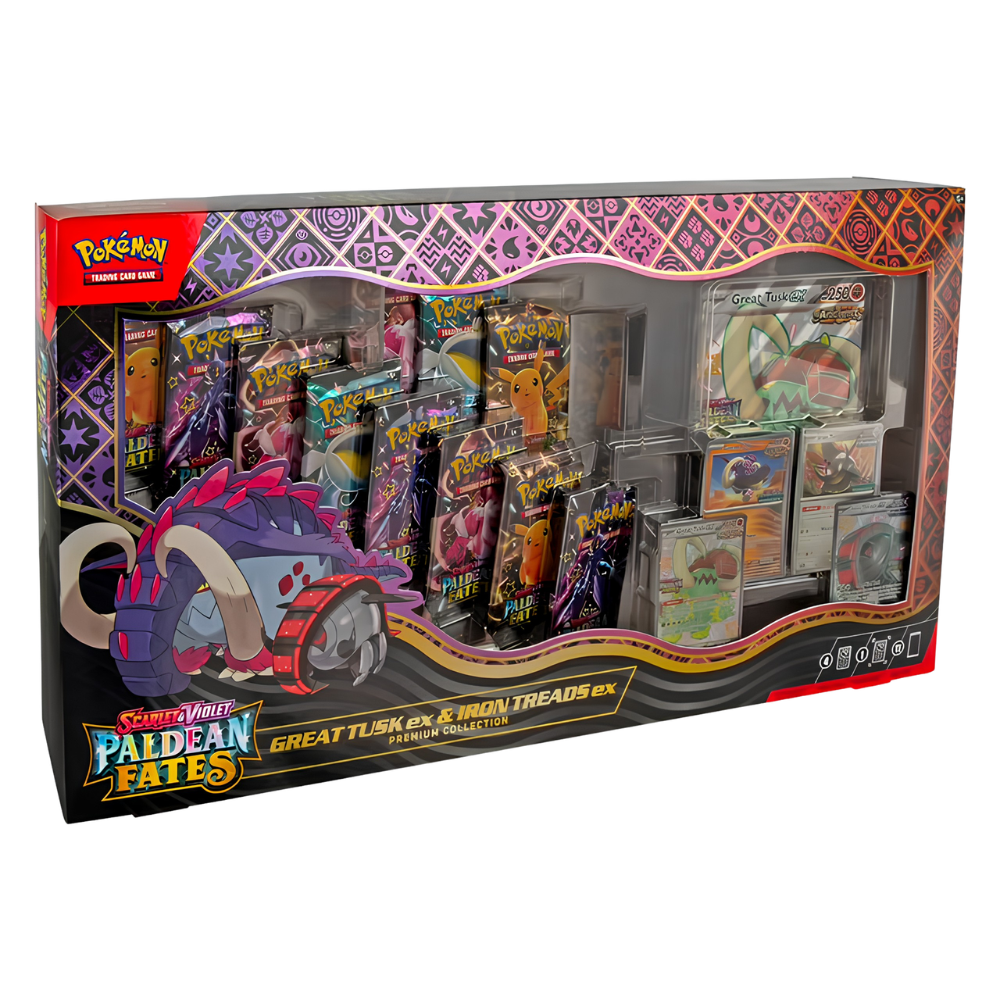 Pokemon SV4.5 Paldean Fates Great Tusk ex & Iron Threads ex Premium Collection